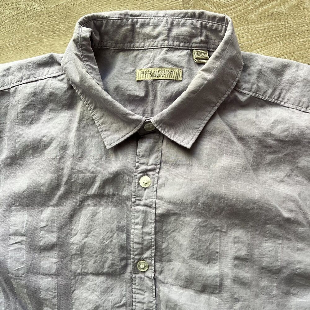 Burberry Brit Light Lavender Button Up Men's Shirt-Size XL